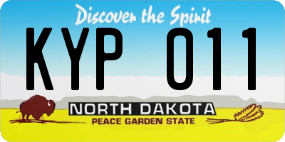 ND license plate KYP011