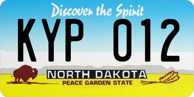 ND license plate KYP012