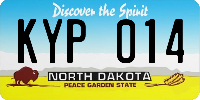 ND license plate KYP014