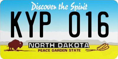 ND license plate KYP016