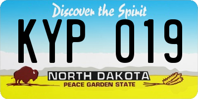 ND license plate KYP019