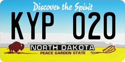 ND license plate KYP020