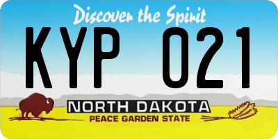 ND license plate KYP021