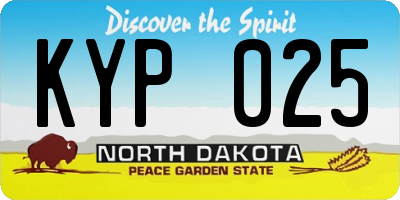 ND license plate KYP025