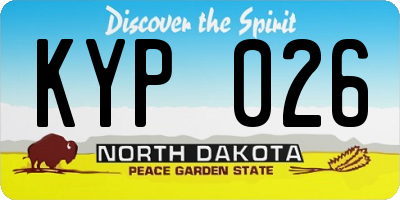 ND license plate KYP026