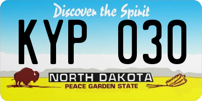 ND license plate KYP030