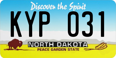 ND license plate KYP031