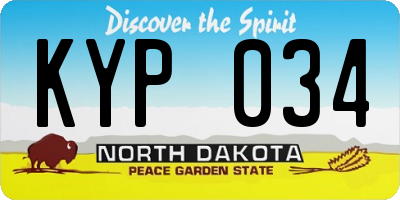 ND license plate KYP034