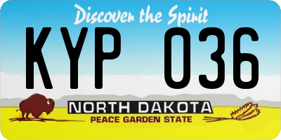ND license plate KYP036