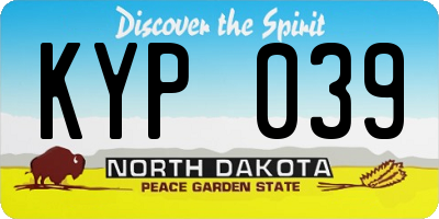 ND license plate KYP039