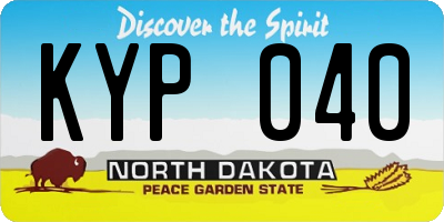ND license plate KYP040