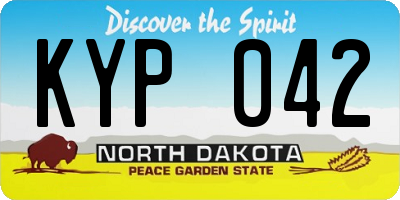 ND license plate KYP042