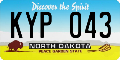 ND license plate KYP043