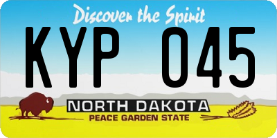 ND license plate KYP045