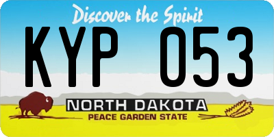 ND license plate KYP053