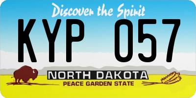 ND license plate KYP057