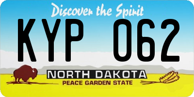 ND license plate KYP062