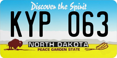 ND license plate KYP063