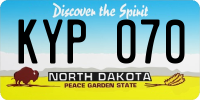 ND license plate KYP070