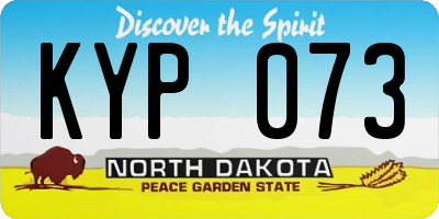 ND license plate KYP073