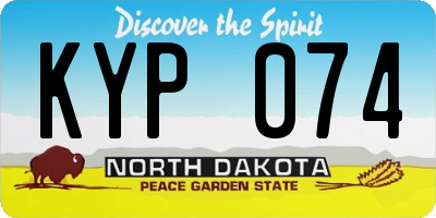 ND license plate KYP074