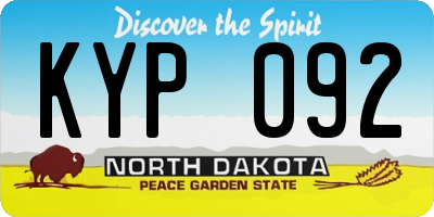 ND license plate KYP092