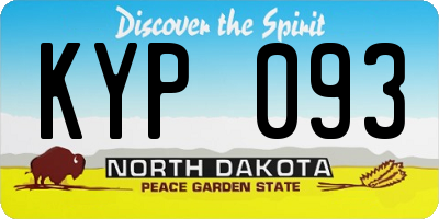 ND license plate KYP093
