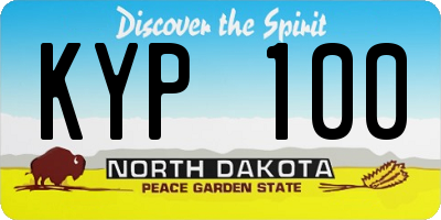 ND license plate KYP100