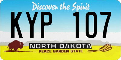ND license plate KYP107
