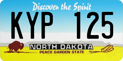 ND license plate KYP125