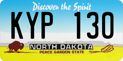 ND license plate KYP130