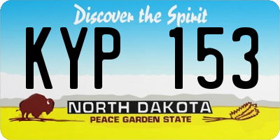 ND license plate KYP153