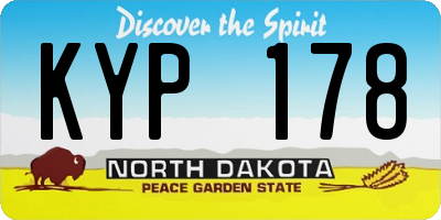 ND license plate KYP178