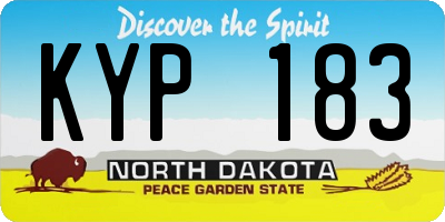 ND license plate KYP183