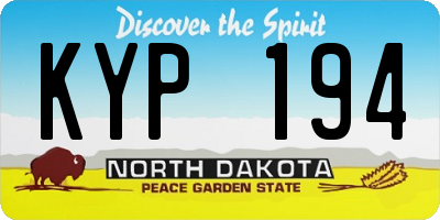 ND license plate KYP194