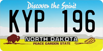 ND license plate KYP196