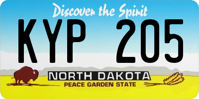 ND license plate KYP205