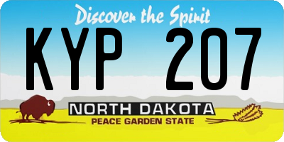 ND license plate KYP207