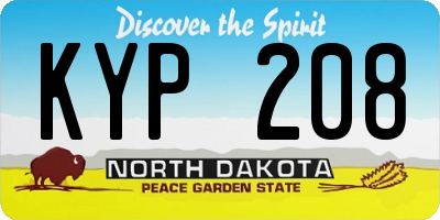 ND license plate KYP208