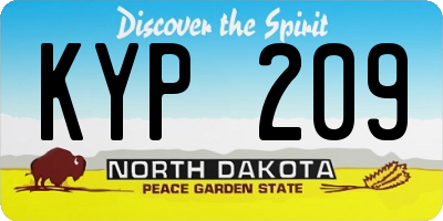 ND license plate KYP209
