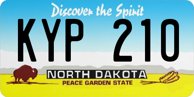 ND license plate KYP210