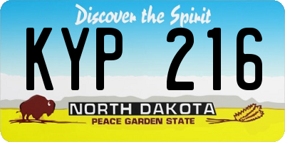 ND license plate KYP216