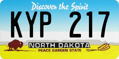 ND license plate KYP217