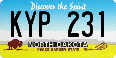 ND license plate KYP231