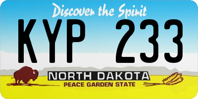 ND license plate KYP233