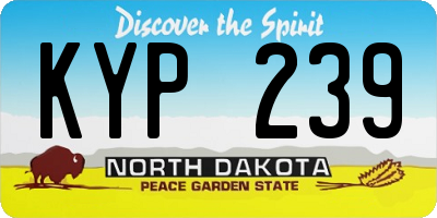 ND license plate KYP239