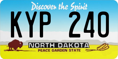 ND license plate KYP240