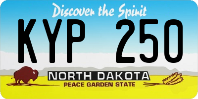 ND license plate KYP250