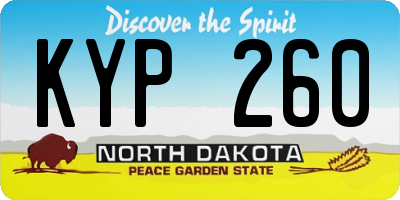 ND license plate KYP260