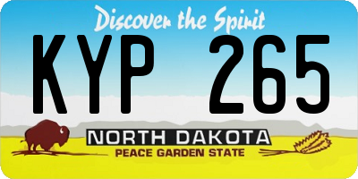 ND license plate KYP265